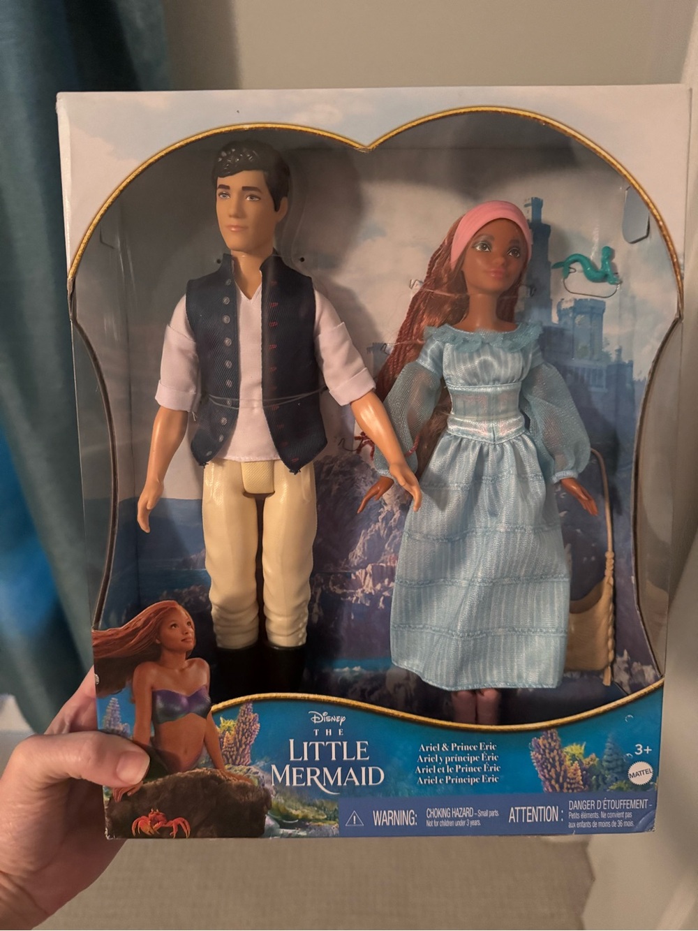 NWT Disney The Little Mermaid Ariel & Prince Eric Doll Set - Blue